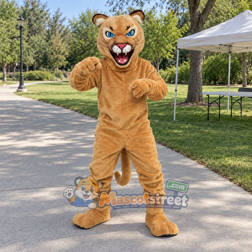 Tan Cougar Mascot Costume Tan Cougar Mascot Costume