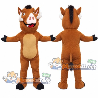 Brown Warthog Mascot Costume Brown Warthog Mascot Costume