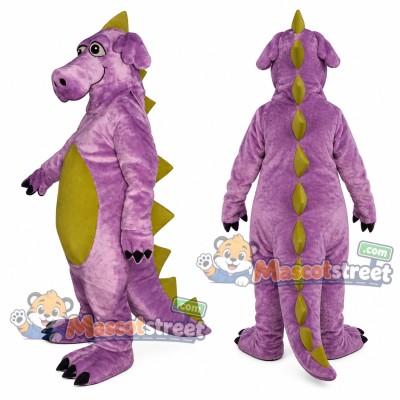 Purple Dragon Mascot Costume with Green Belly Purple Dragon Mascot Costume with Green Belly