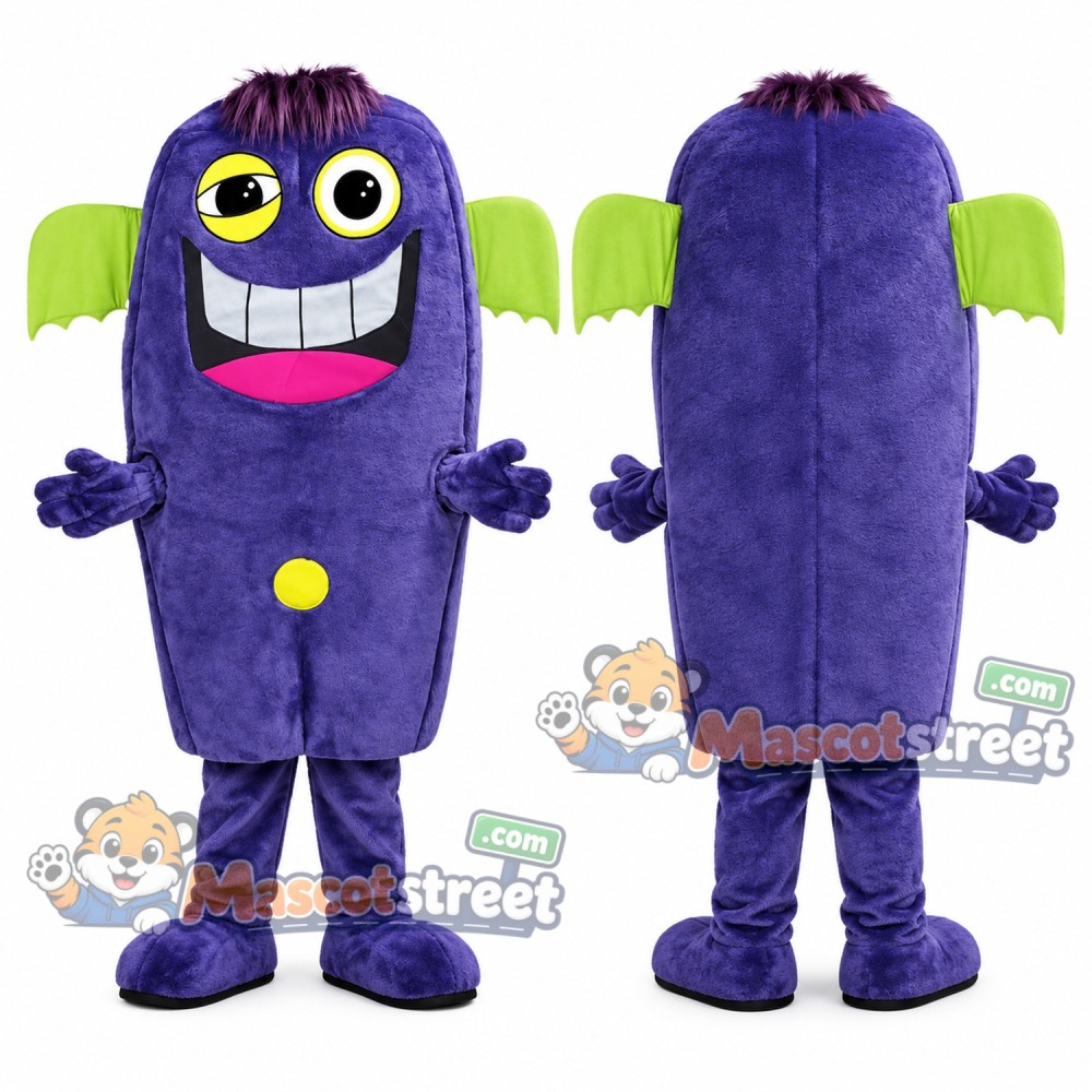 Purple Alien Mascot Costume with Green Ears