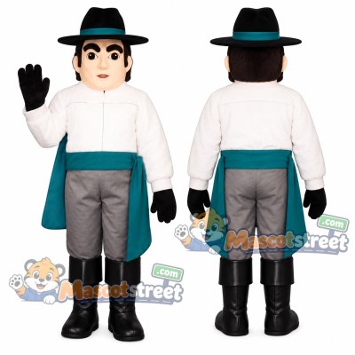Raider Mascot Costume with White Shirt and Black Hat Raider Mascot Costume with White Shirt and Black Hat