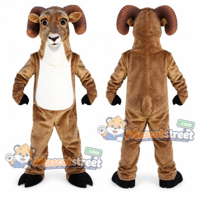 Brown Ram Mascot Costume with White Belly Brown Ram Mascot Costume with White Belly