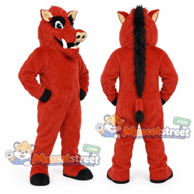 Red Razorback Boar Mascot Costume Red Razorback Boar Mascot Costume