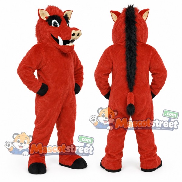 Red Razorback Boar Mascot Costume