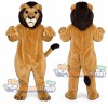 Brown Lion Mascot Costume with Black Mane