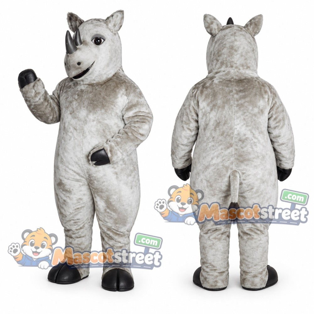 Gray Rhinoceros Mascot Costume Gray Rhinoceros Mascot Costume