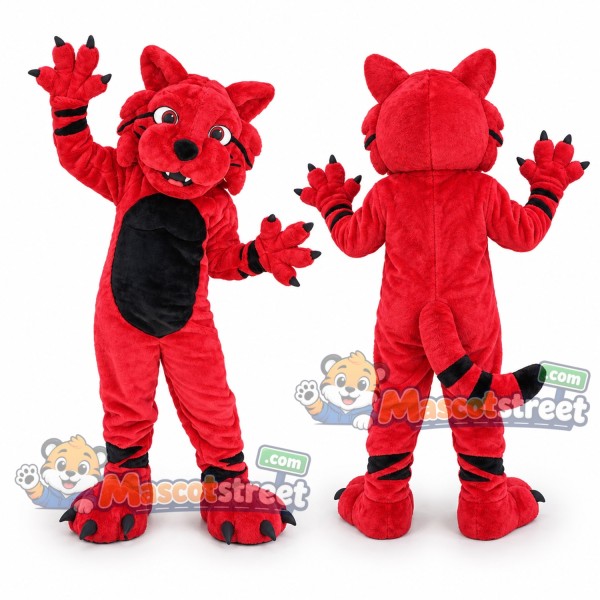 Red Binturong Mascot Costume with Black Belly