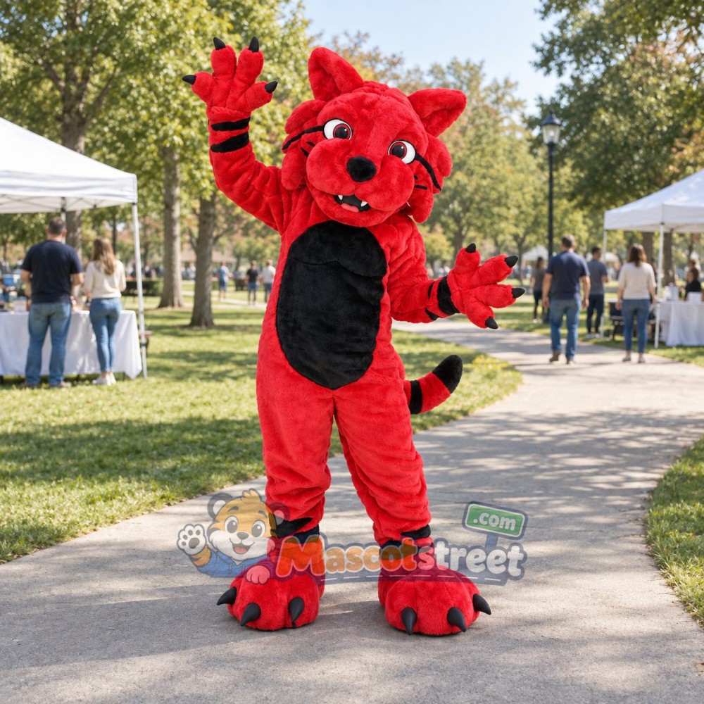Red Binturong Mascot Costume with Black Belly