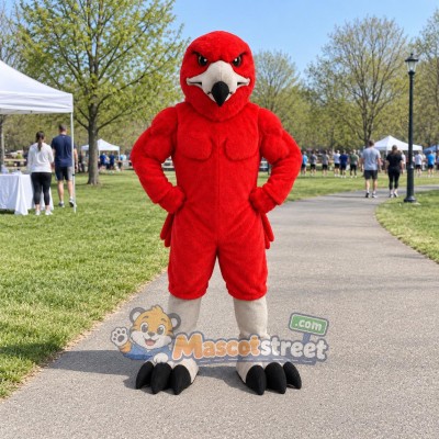 Red Hawk Mascot Costume Red Hawk Mascot Costume