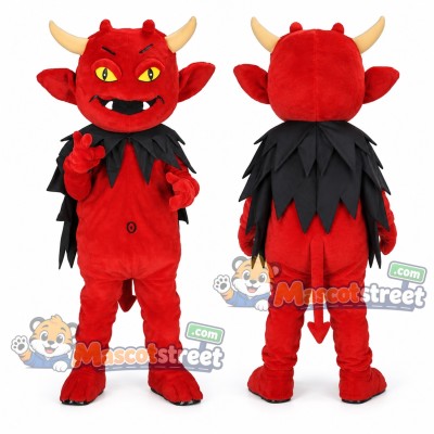 Red Devil Mascot Costume with Black Collar Red Devil Mascot Costume with Black Collar