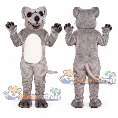 Gray Rat Mascot Costume with White Belly Gray Rat Mascot Costume with White Belly