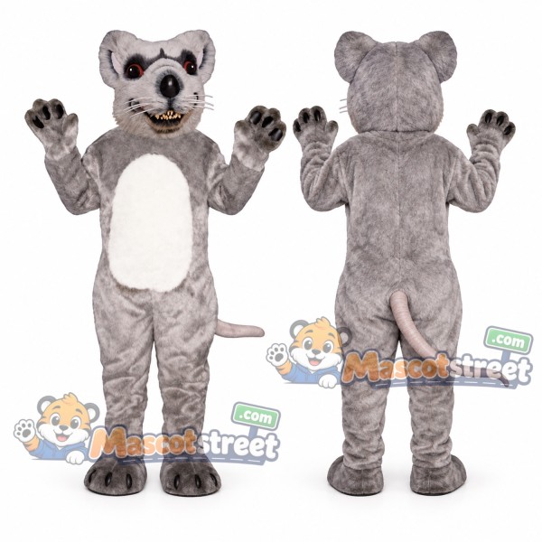 Gray Rat Mascot Costume with White Belly