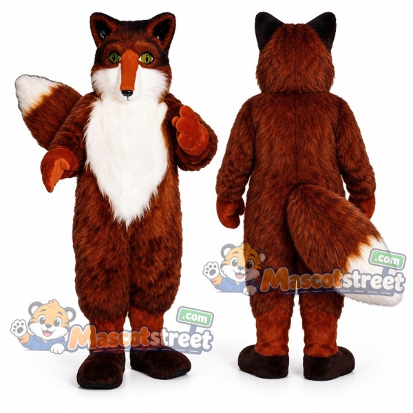 Brown Fox Mascot Costume with White Chest