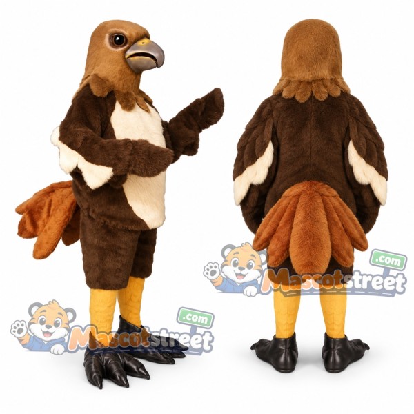 Brown Hawk Mascot Costume