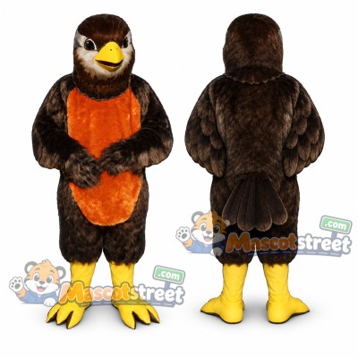 Brown Robin Mascot Costume with Orange Chest Brown Robin Mascot Costume with Orange Chest