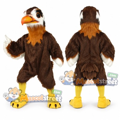 Brown Hawk Mascot Costume with Cream Chest Brown Hawk Mascot Costume with Cream Chest