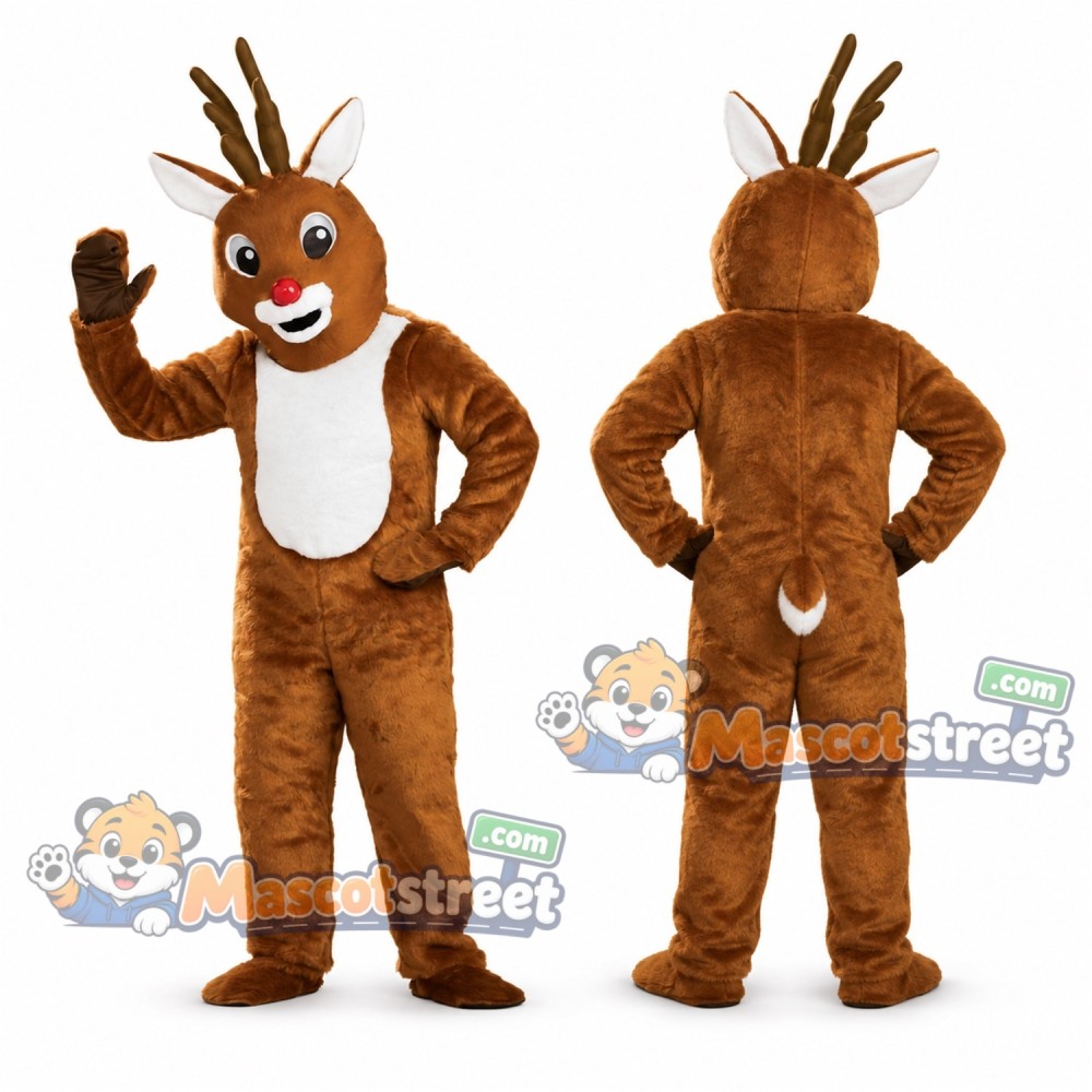 Brown Reindeer Mascot Costume with Cream Belly Brown Reindeer Mascot Costume with Cream Belly