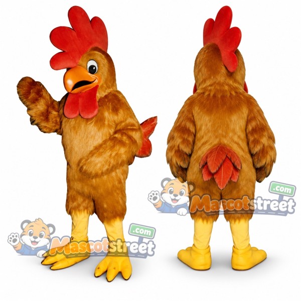Brown Rooster Mascot Costume