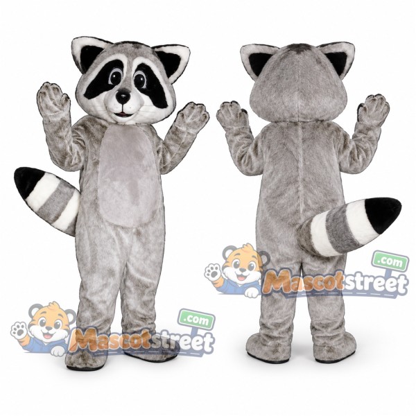 Gray Raccoon Mascot Costume with White Belly