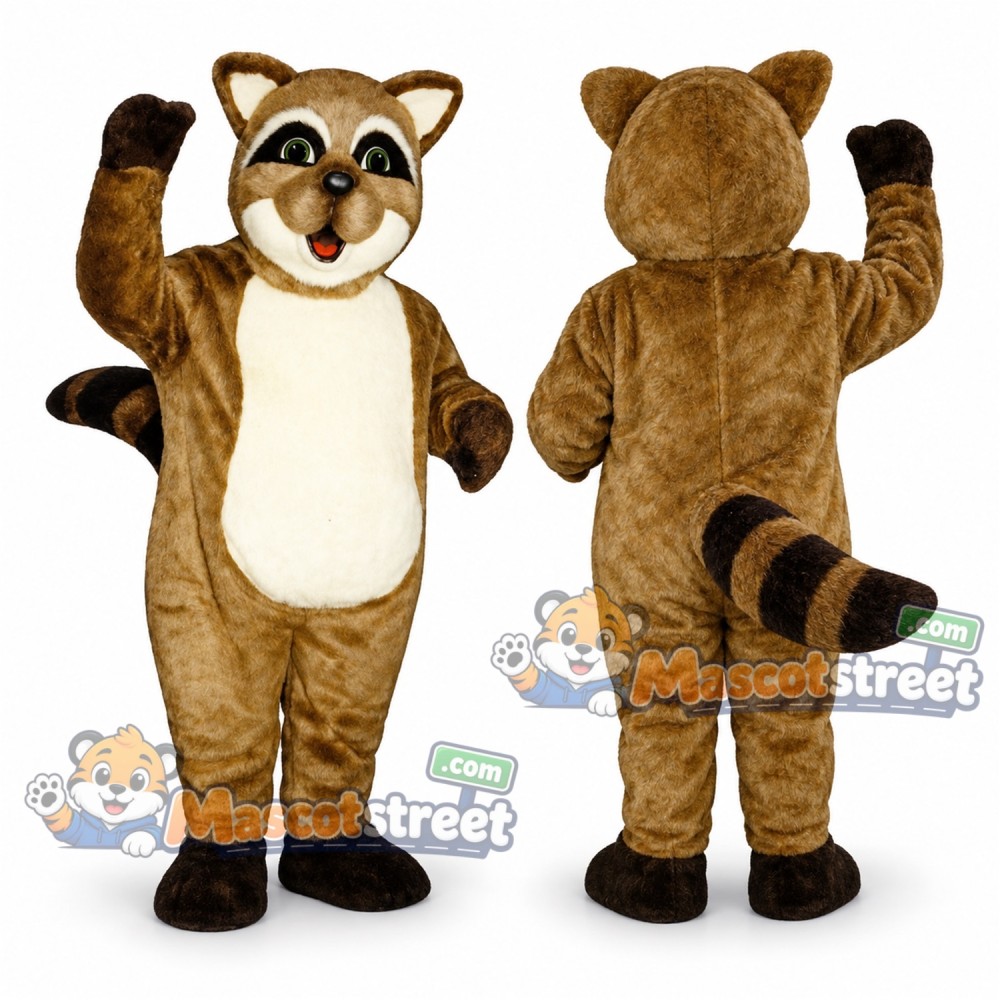 Brown Raccoon Mascot Costume with Cream Belly Brown Raccoon Mascot Costume with Cream Belly
