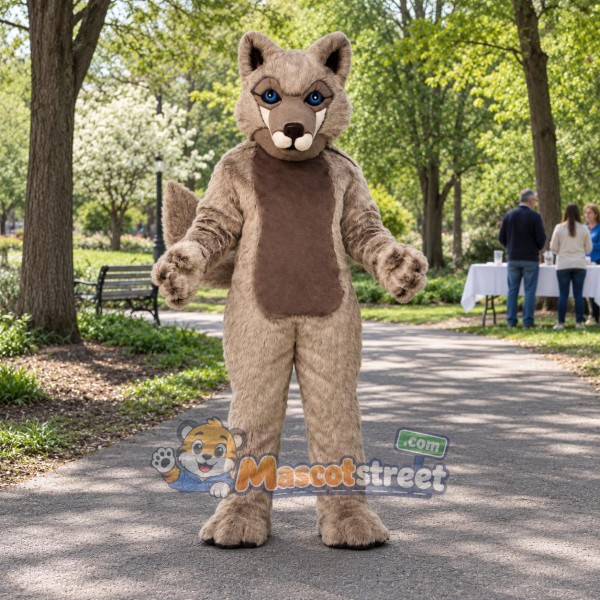 Tan Wolf Mascot Costume