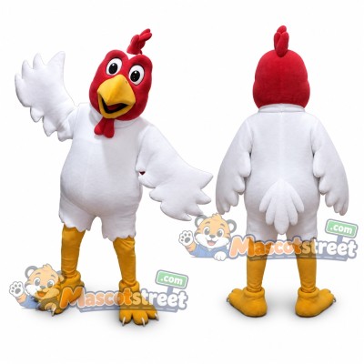 White Rooster Mascot Costume White Rooster Mascot Costume