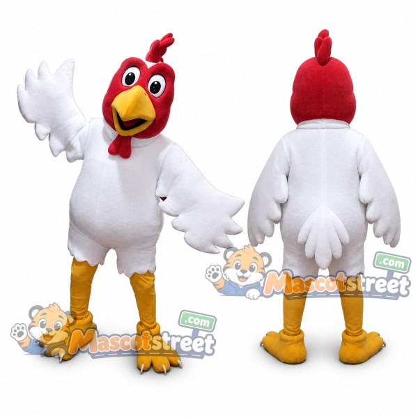 White Rooster Mascot Costume