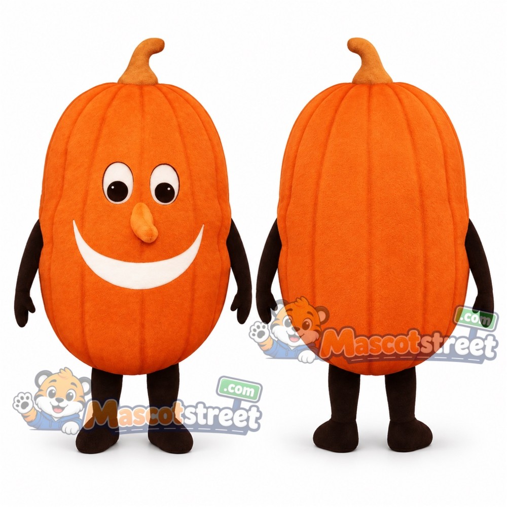 Orange Pumpkin Mascot Costume with Smiling Face Orange Pumpkin Mascot Costume with Smiling Face