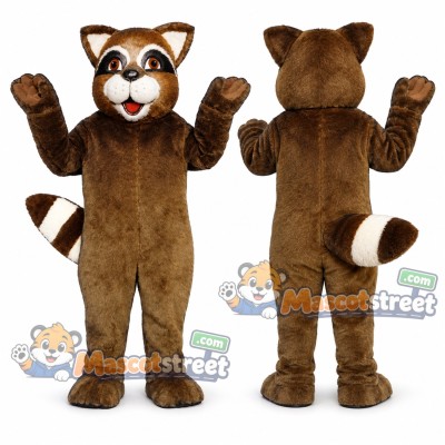 Brown Raccoon Mascot Costume with White Muzzle Brown Raccoon Mascot Costume with White Muzzle