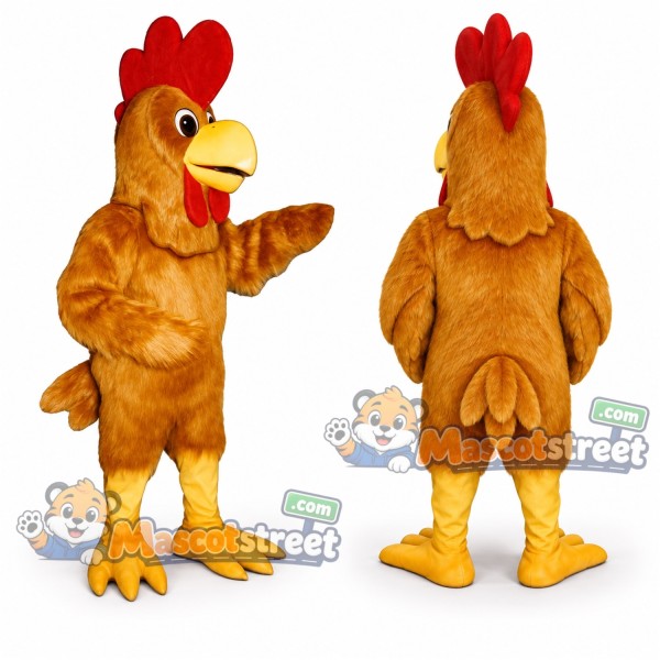 Brown Rooster Mascot Costume