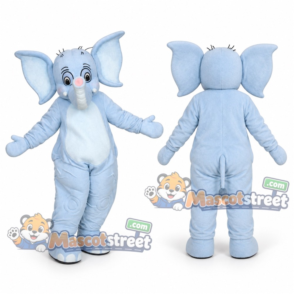 Light Blue Elephant Mascot Costume Light Blue Elephant Mascot Costume