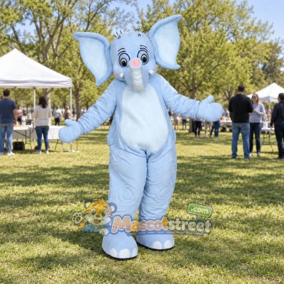 Light Blue Elephant Mascot Costume