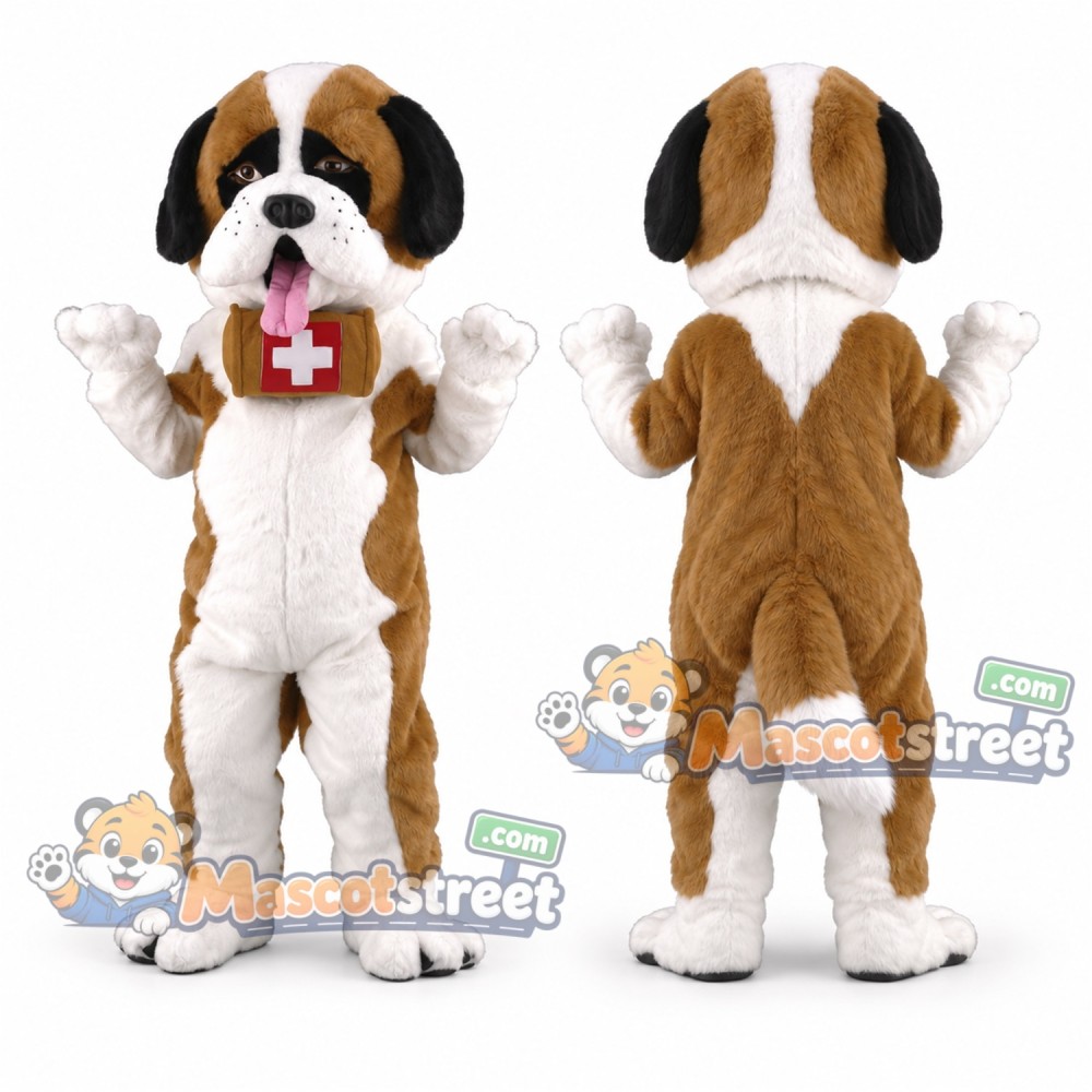 Saint Bernard Dog Mascot Costume