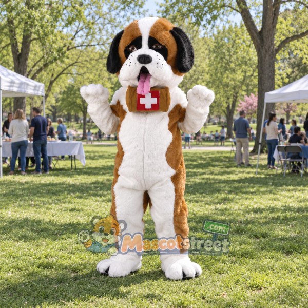Saint Bernard Dog Mascot Costume