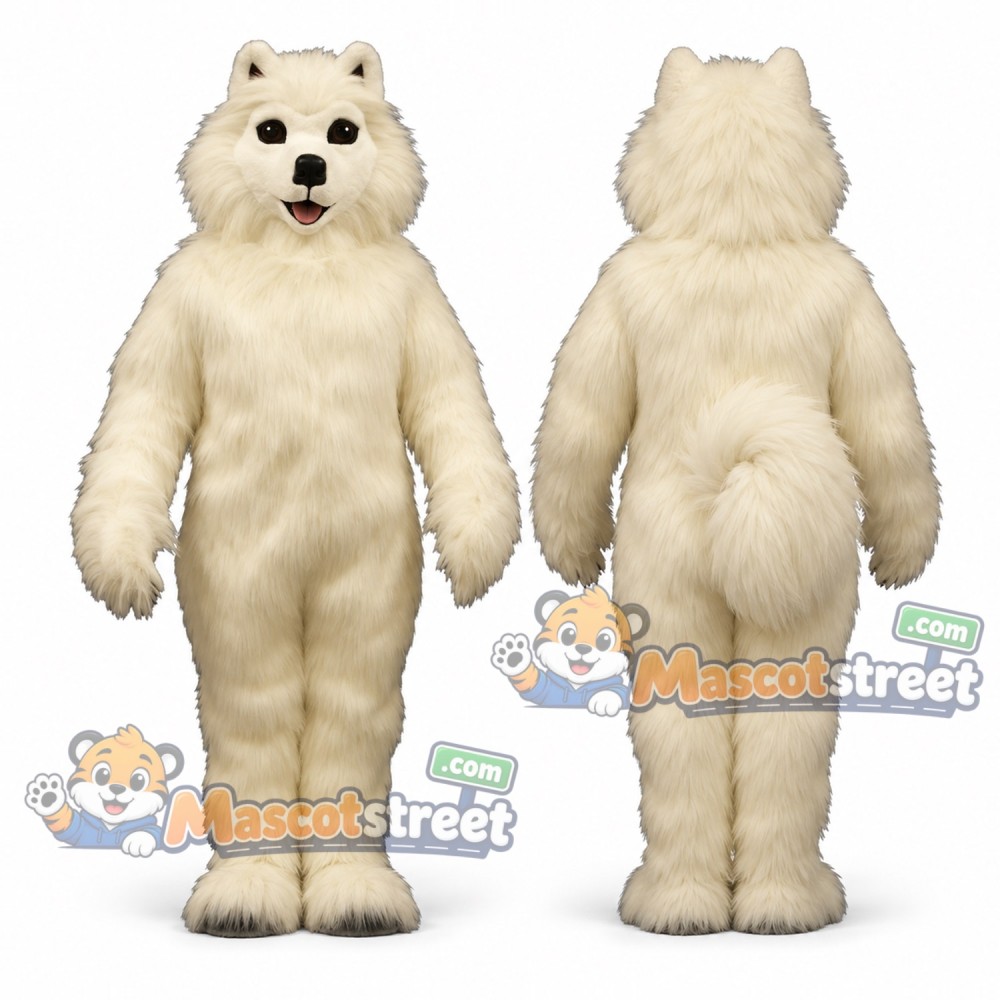 White Samoyed Dog Mascot Costume White Samoyed Dog Mascot Costume
