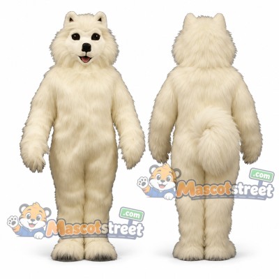 White Samoyed Dog Mascot Costume White Samoyed Dog Mascot Costume
