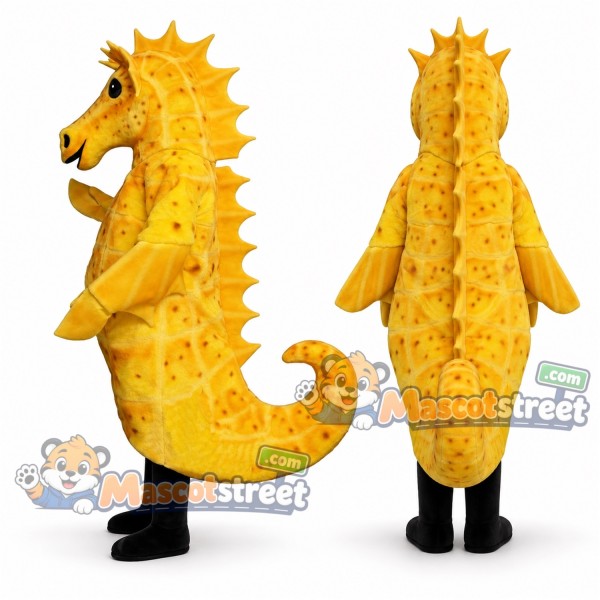 Yellow Seahorse Mascot Costume