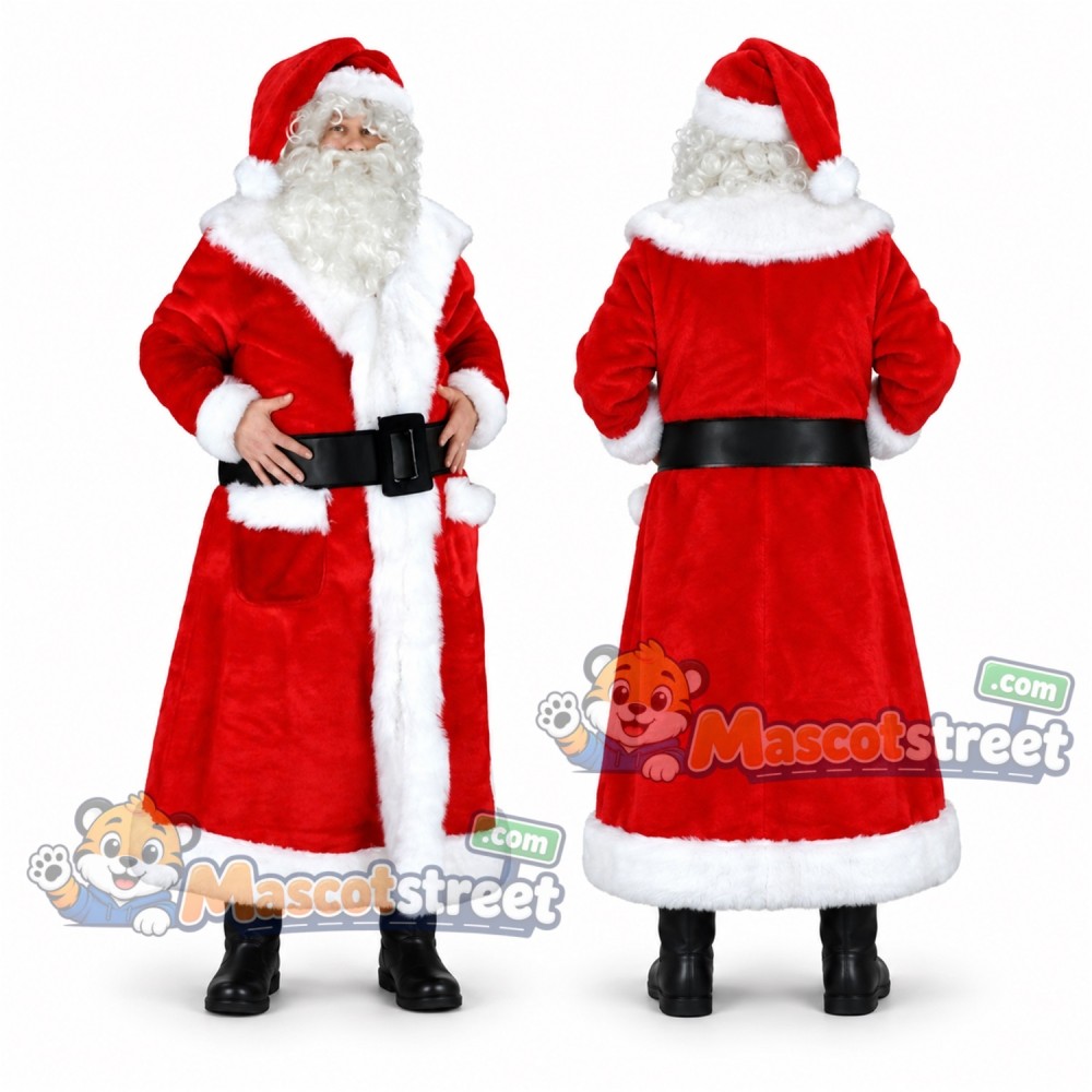 Santa Claus Mascot Costume with Long Red Coat Santa Claus Mascot Costume with Long Red Coat