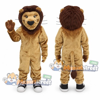 Tan Lion Mascot Costume with Black Sneakers