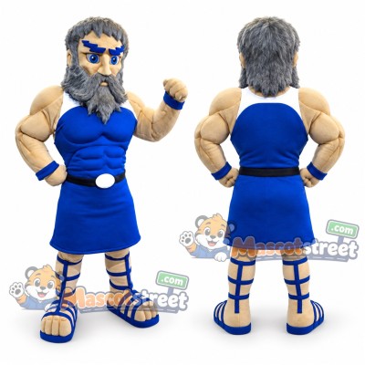 Zeus Mascot Costume with Blue Tunic Zeus Mascot Costume with Blue Tunic