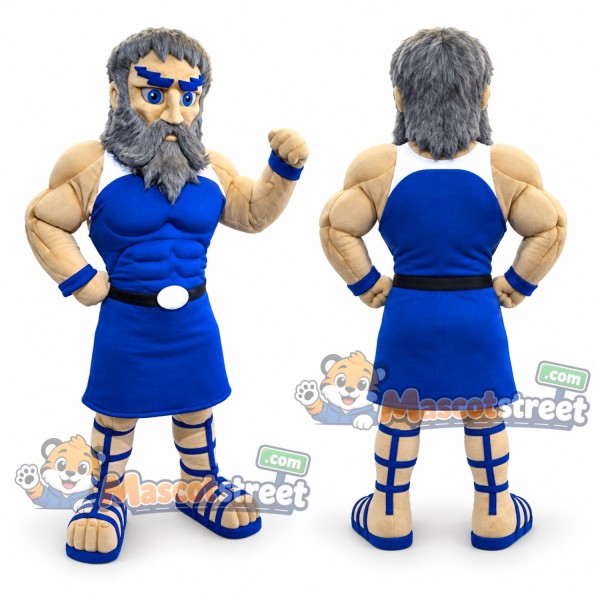 Zeus Mascot Costume with Blue Tunic