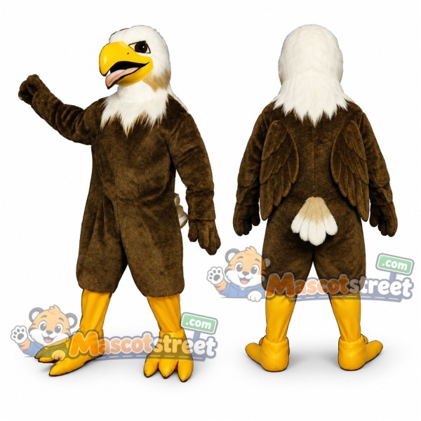 Brown and White Eagle Mascot Costume