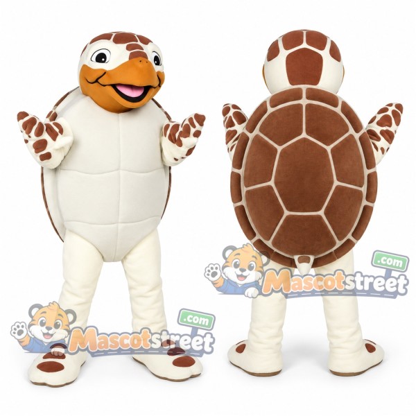 Sea Turtle Mascot Costume with Brown Shell