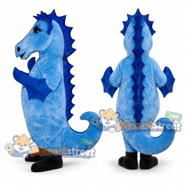 Blue Seahorse Mascot Costume