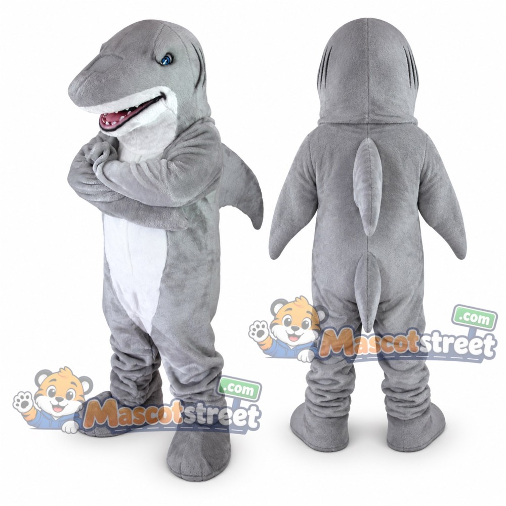 Gray Shark Mascot Costume with White Belly Gray Shark Mascot Costume with White Belly