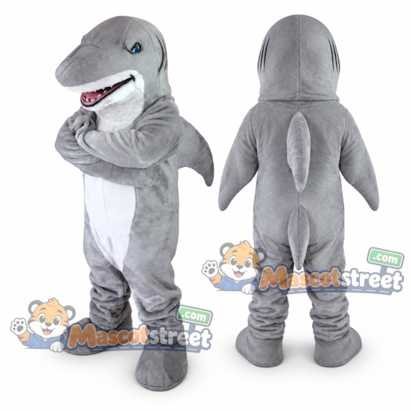 Gray Shark Mascot Costume with White Belly