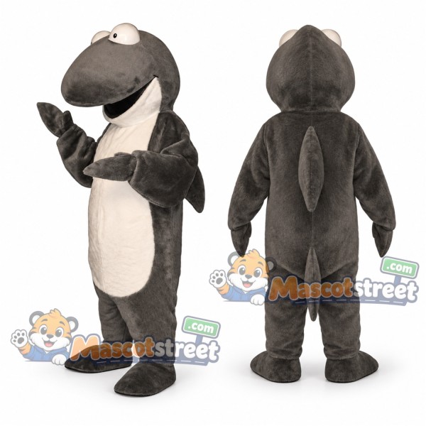 Dark Gray Shark Mascot Costume with Cream Belly