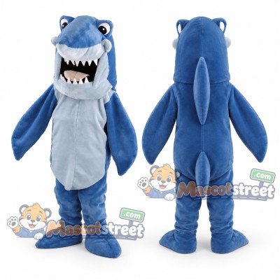 Blue Shark Mascot Costume with White Belly Blue Shark Mascot Costume with White Belly