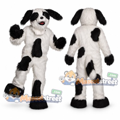 Black and White Sheepdog Mascot Costume