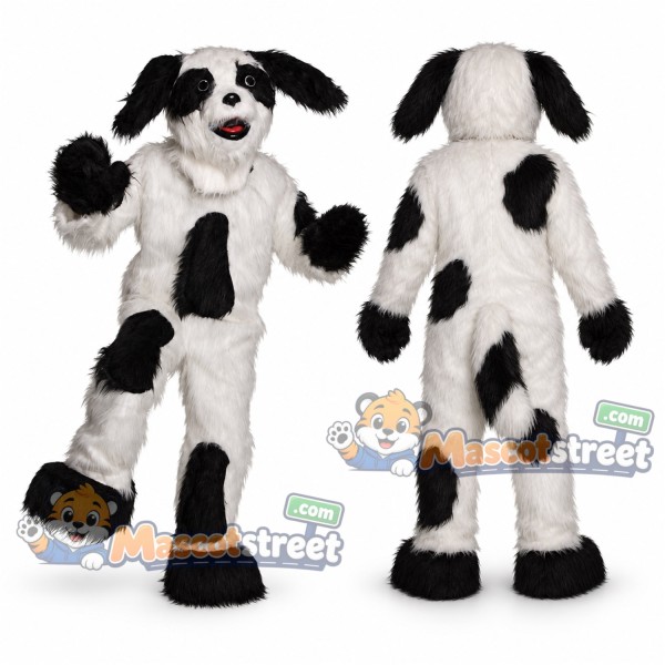Black and White Sheepdog Mascot Costume